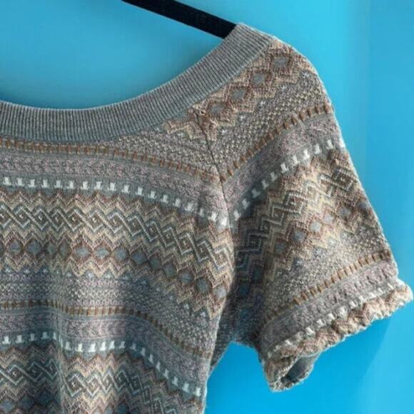 Marc by Marc Jacobs Crew Neck Criss Cross Tie Back Janet Jacquard Sweater Size S - Picture 7 of 8